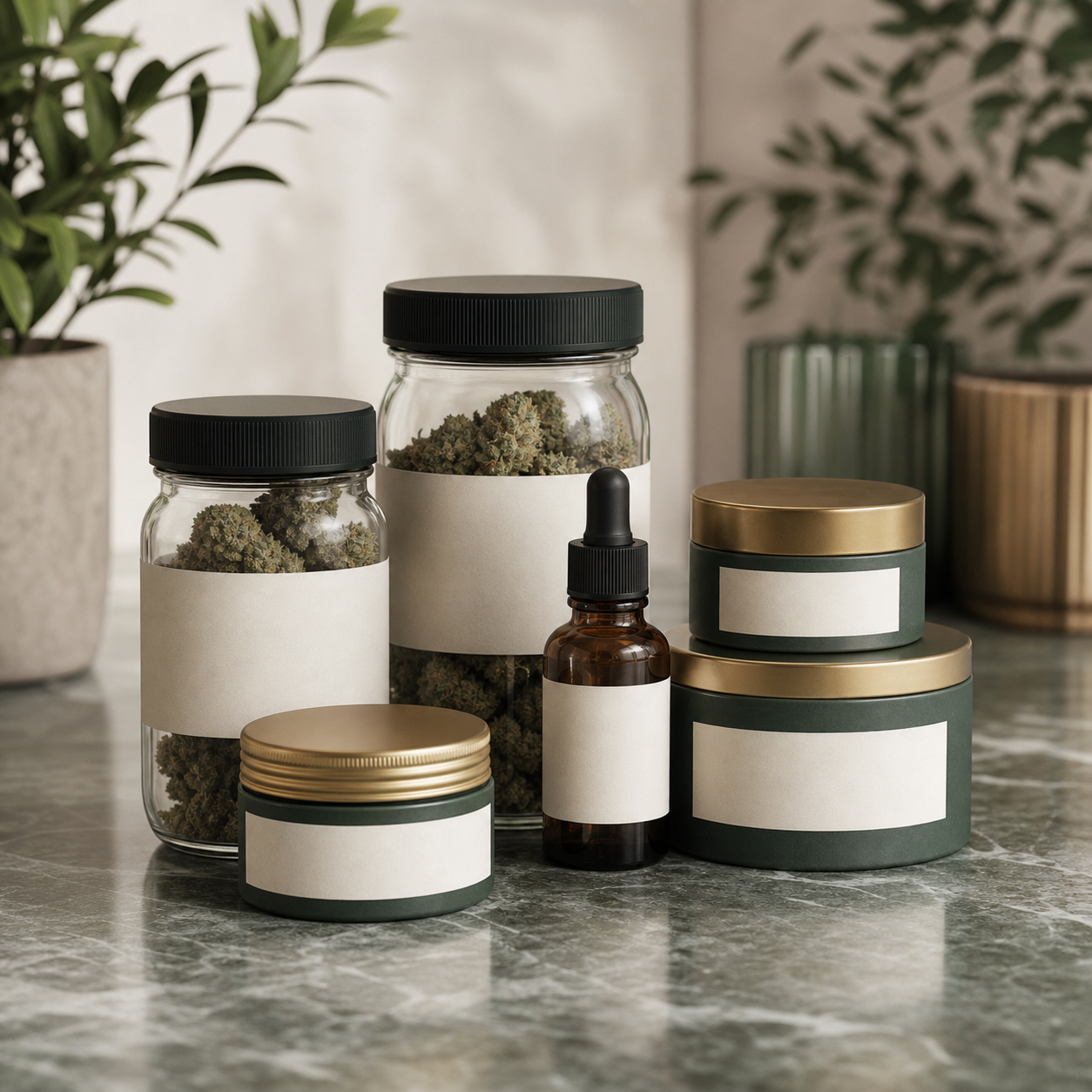 Fictional dispensary menu preview
